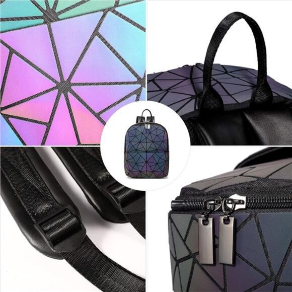 Geometric Luminous Purses and Handbags Holographic Reflective Crossbody Bag - Picture 4 of 8